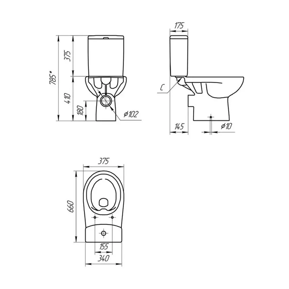 Фото 3 Унитаз-компакт Cersanit NATURE 00-015264 вертикальный кнопка для слива с двойной функцией Фото 3 Унитаз-компакт Cersanit NATURE 00-015264 вертикальный кнопка для слива с двойной функцией