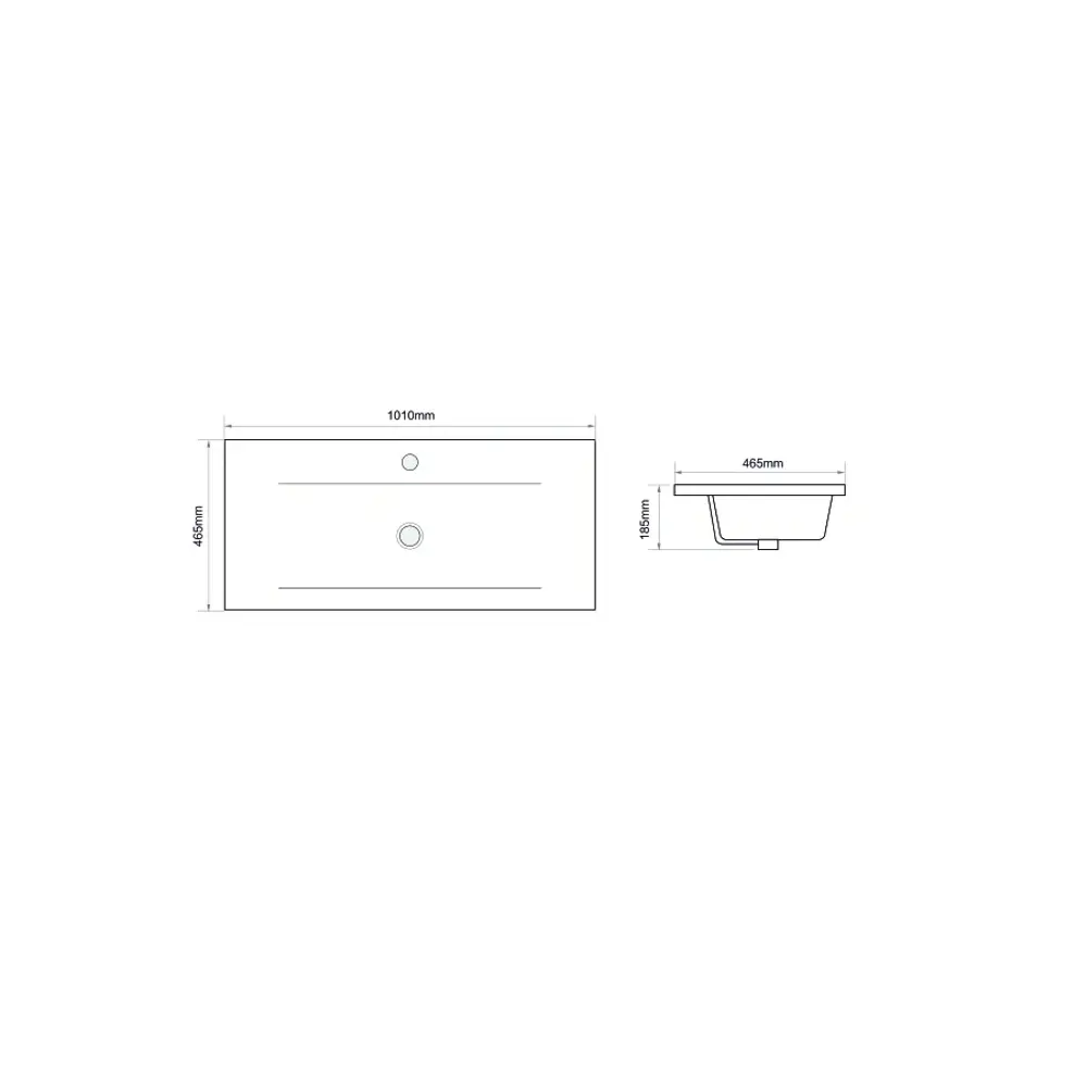 Фото 6 Раковина мебельная Royce Abby RCW-1403100WH 101x18x46.50 см цвет белый