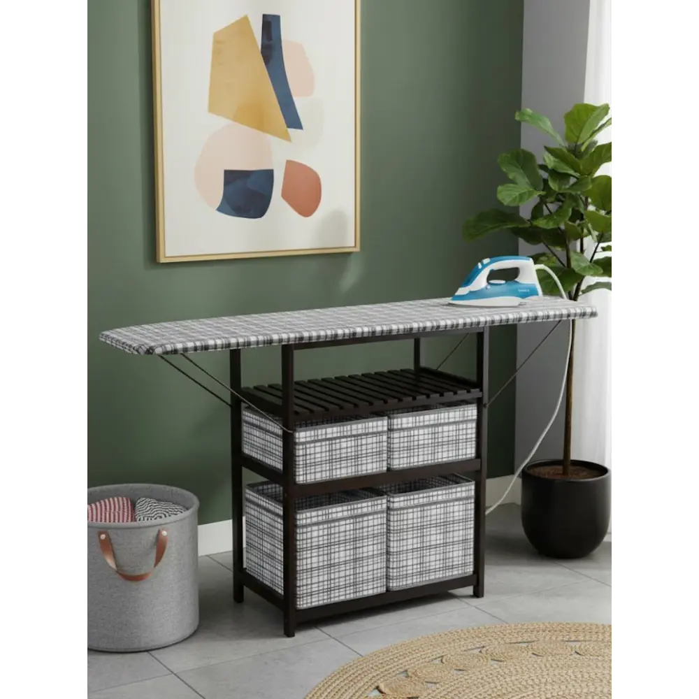 Фото 2 Комод с гладильной доской 4 ящика Wissar Тип 2 77x84x40 см дерево цвет венге/серый Фото 2 Комод с гладильной доской 4 ящика Wissar Тип 2 77x84x40 см дерево цвет венге/серый