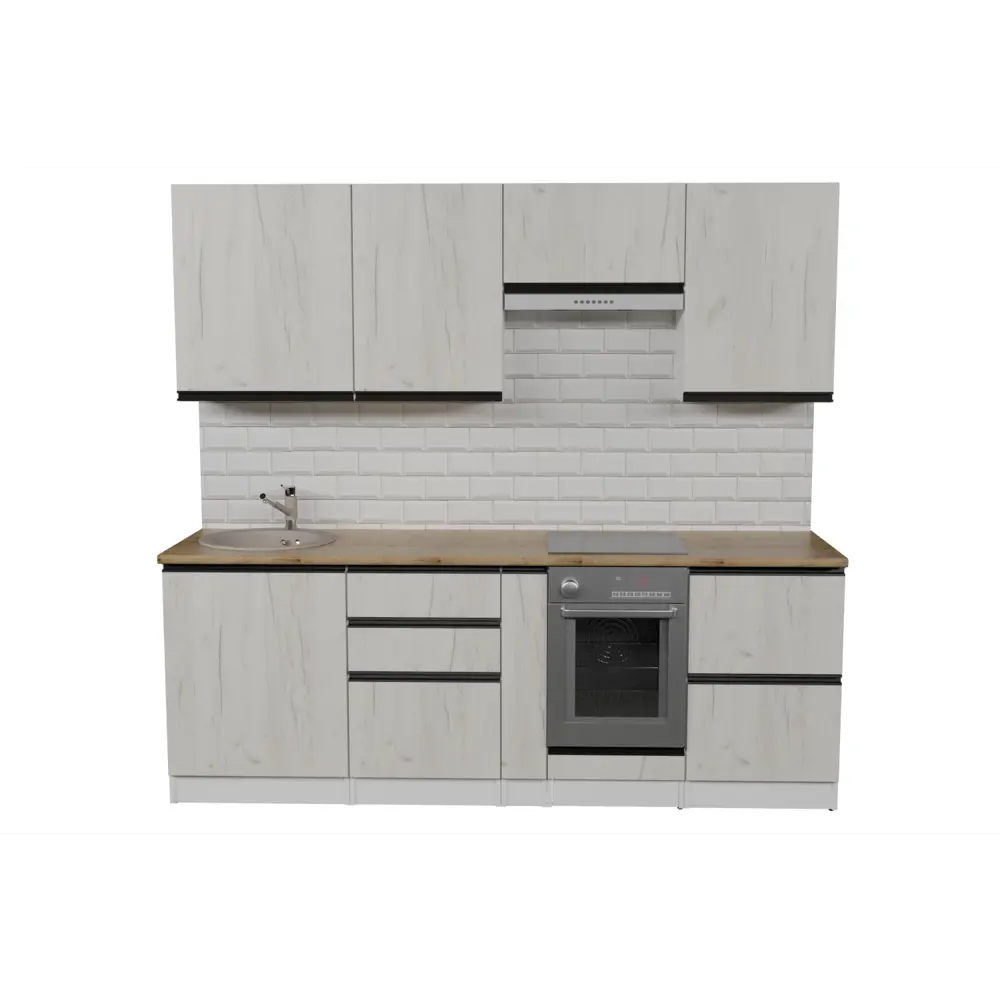 Фото 5 Кухонный гарнитур Компакт/амели Герда Амели компакт 220x212x60 см ЛДСП цвет беленый дуб Фото 5 Кухонный гарнитур Компакт/амели Герда Амели компакт 220x212x60 см ЛДСП цвет беленый дуб