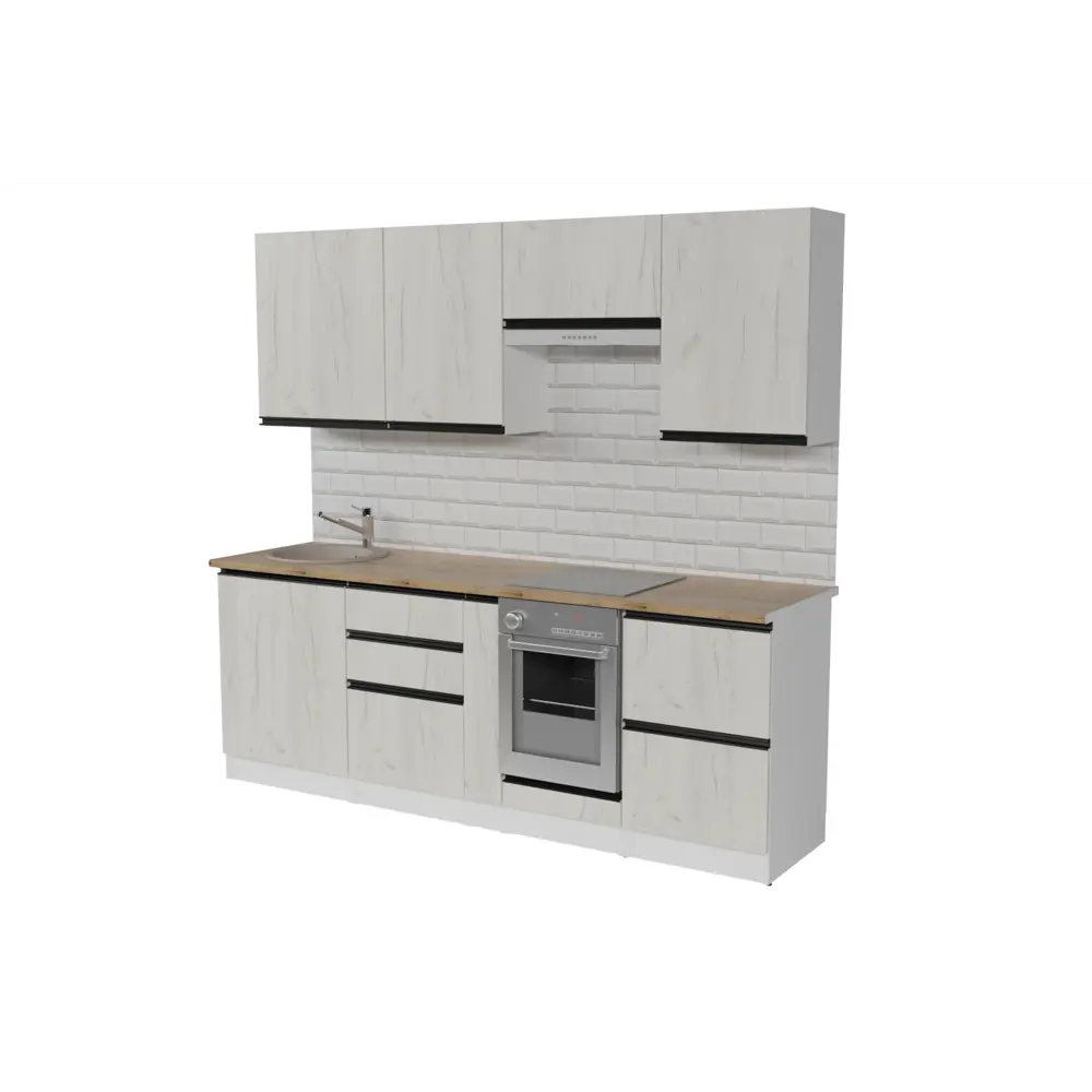 Фото Кухонный гарнитур Компакт/амели Герда Амели компакт 220x212x60 см ЛДСП цвет беленый дуб Фото Кухонный гарнитур Компакт/амели Герда Амели компакт 220x212x60 см ЛДСП цвет беленый дуб