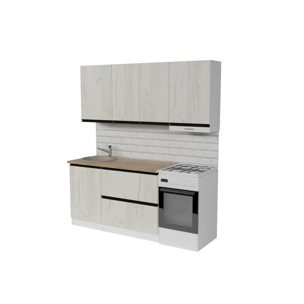 Фото Кухонный гарнитур Макси/амели Герда Амели макси 180x212x60 см ЛДСП цвет беленый дуб Фото Кухонный гарнитур Макси/амели Герда Амели макси 180x212x60 см ЛДСП цвет беленый дуб