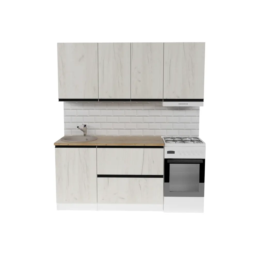 Фото 5 Кухонный гарнитур Макси/амели Герда Амели макси 180x212x60 см ЛДСП цвет беленый дуб Фото 5 Кухонный гарнитур Макси/амели Герда Амели макси 180x212x60 см ЛДСП цвет беленый дуб