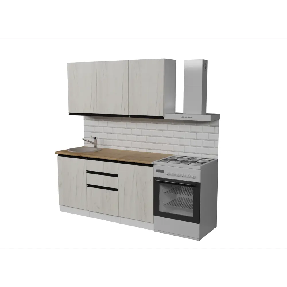 Фото Кухонный гарнитур Нормал/амели Герда Амели нормал 150x212x60 см ЛДСП цвет беленый дуб Фото Кухонный гарнитур Нормал/амели Герда Амели нормал 150x212x60 см ЛДСП цвет беленый дуб