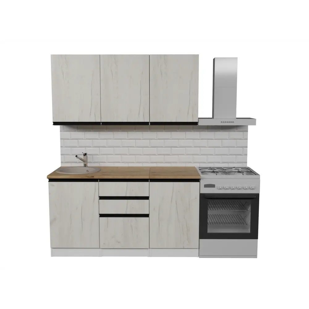 Фото 5 Кухонный гарнитур Нормал/амели Герда Амели нормал 150x212x60 см ЛДСП цвет беленый дуб Фото 5 Кухонный гарнитур Нормал/амели Герда Амели нормал 150x212x60 см ЛДСП цвет беленый дуб