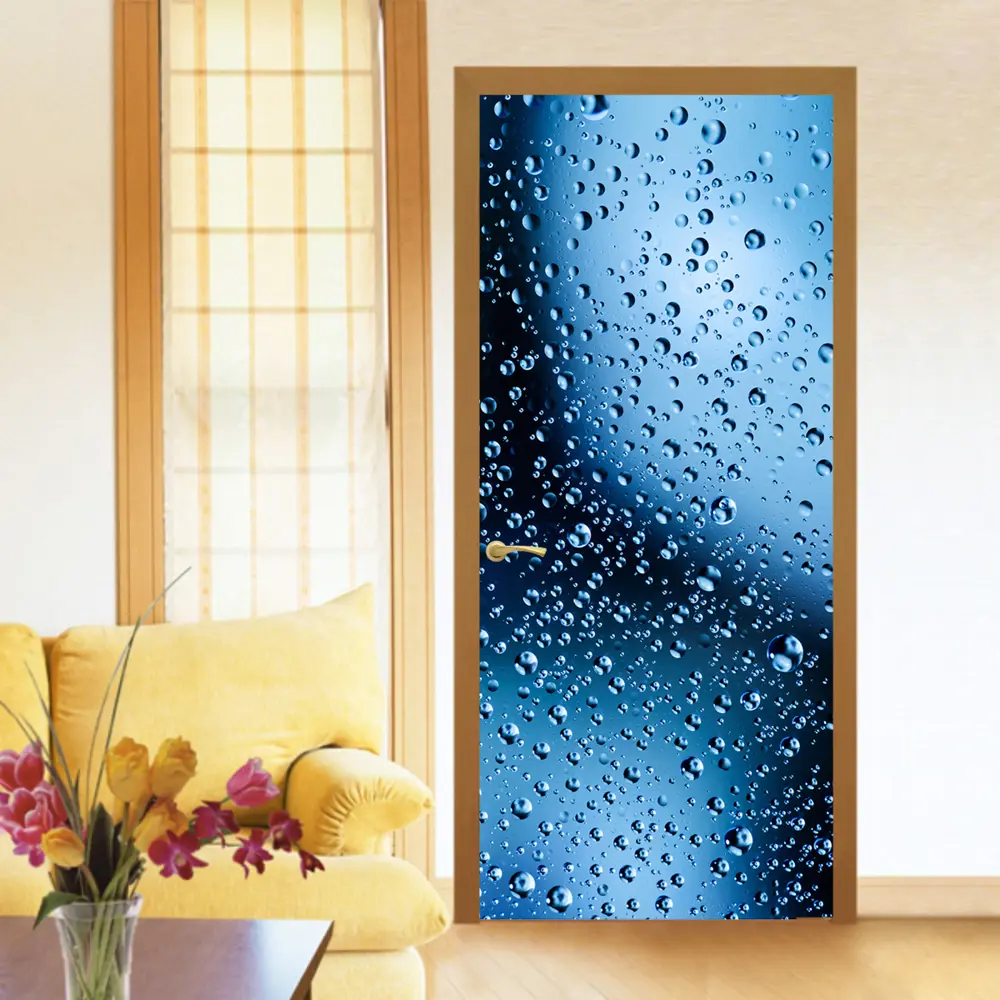 Фото 3 Пленка самоклеящаяся универсальная Wallfix Капли на стекле-2 0.95x2.2 м цвет синий;голубой Фото 3 Пленка самоклеящаяся универсальная Wallfix Капли на стекле-2 0.95x2.2 м цвет синий;голубой