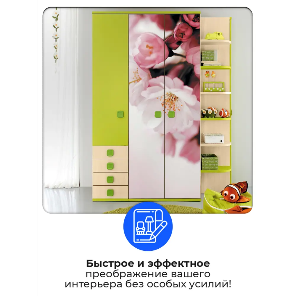 Фото 2 Пленка самоклеящаяся универсальная Wallfix Цветущая вишня-3 w587 0.95x2.2 м цвет розовый Фото 2 Пленка самоклеящаяся универсальная Wallfix Цветущая вишня-3 w587 0.95x2.2 м цвет розовый