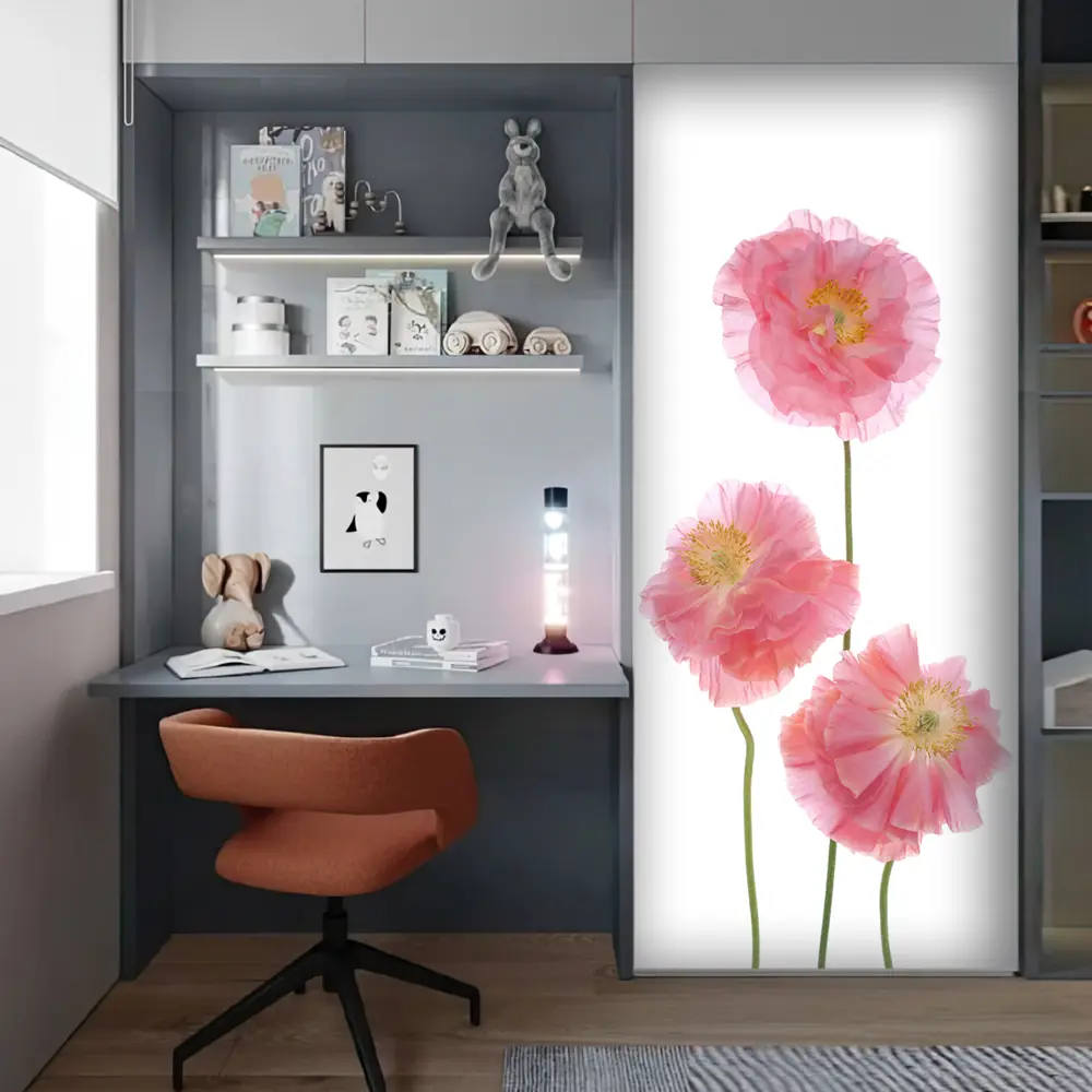 Фото 11 Пленка самоклеящаяся универсальная Wallfix Розовые маки 0.95x2.2 м цвет розовый Фото 11 Пленка самоклеящаяся универсальная Wallfix Розовые маки 0.95x2.2 м цвет розовый