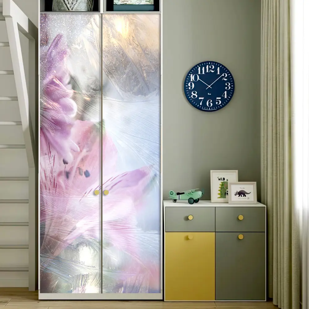 Фото 9 Пленка самоклеящаяся универсальная Wallfix Лилии за стеклом 0.95x2.2 м цвет сиреневый;розовый;голубой Фото 9 Пленка самоклеящаяся универсальная Wallfix Лилии за стеклом 0.95x2.2 м цвет сиреневый;розовый;голубой