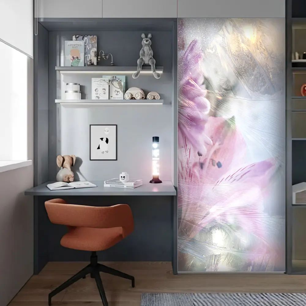 Фото 11 Пленка самоклеящаяся универсальная Wallfix Лилии за стеклом 0.95x2.2 м цвет сиреневый;розовый;голубой Фото 11 Пленка самоклеящаяся универсальная Wallfix Лилии за стеклом 0.95x2.2 м цвет сиреневый;розовый;голубой