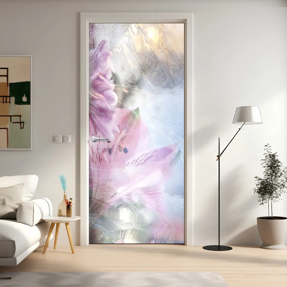 Фото 8 Пленка самоклеящаяся универсальная Wallfix Лилии за стеклом 0.95x2.2 м цвет сиреневый;розовый;голубой Фото 8 Пленка самоклеящаяся универсальная Wallfix Лилии за стеклом 0.95x2.2 м цвет сиреневый;розовый;голубой