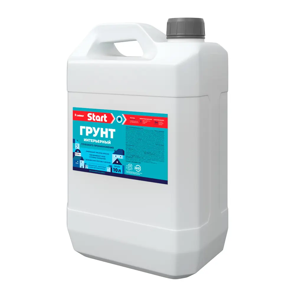 Фото Грунтовка интерьерная Старт прозрачная 10 л