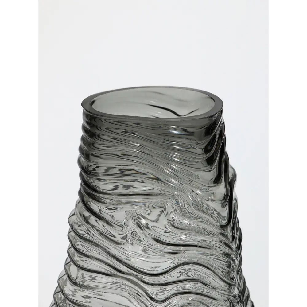 Фото 10 Ваза Сима-ленд Ванесса полосы стекло цвет черный 30 см