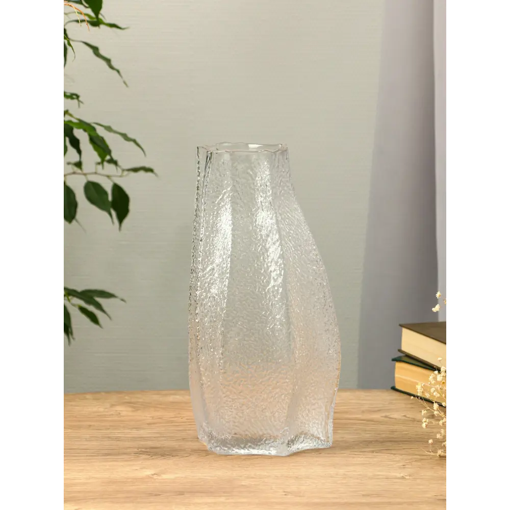 Фото 2 Ваза Сима-ленд Дженис стекло цвет прозрачный 30 см
