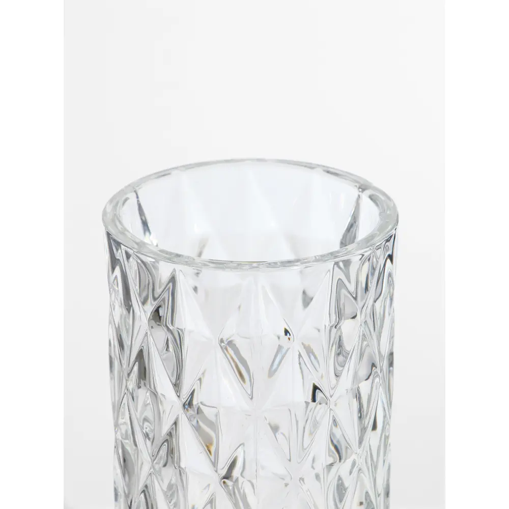 Фото 3 Ваза Сима-ленд Шерри ромбы стекло цвет прозрачный 24 см