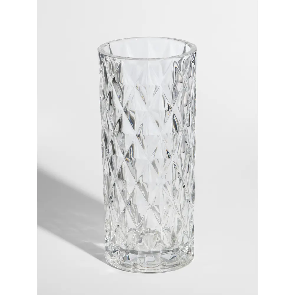 Фото Ваза Сима-ленд Шерри ромбы стекло цвет прозрачный 24 см