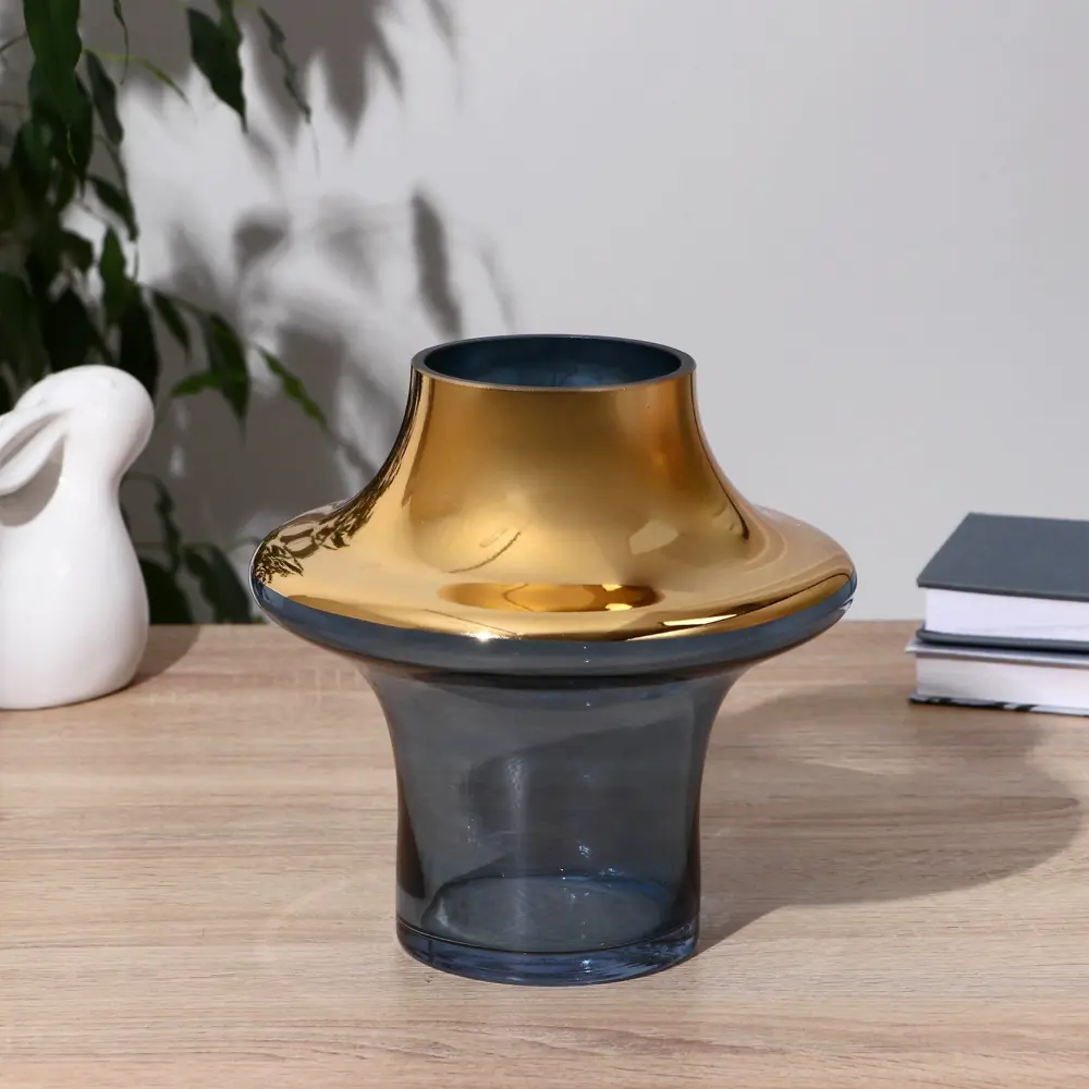 Фото Ваза Сима-ленд Юпитер стекло цвет синий 21 см