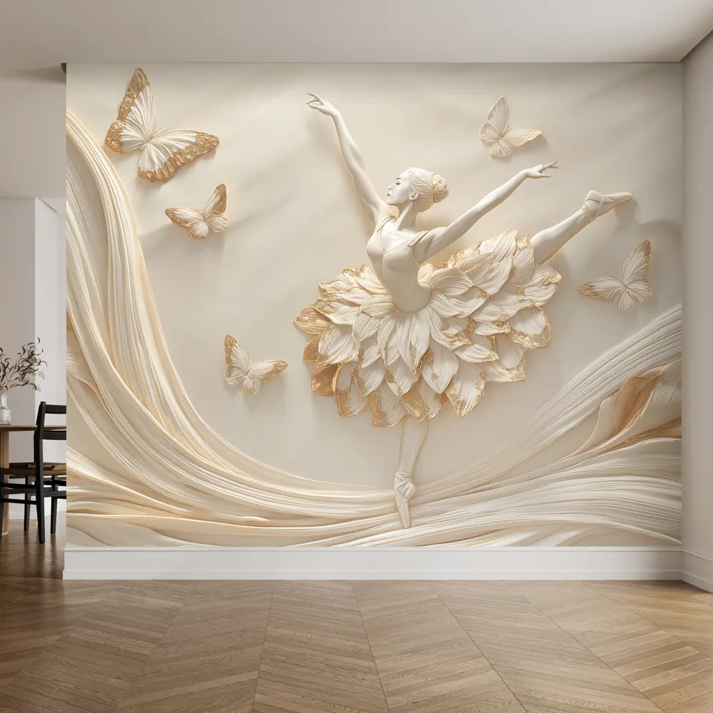 Фото 4 Фотообои флизелиновые Postermarket Балерина и бабочки 400x270 см