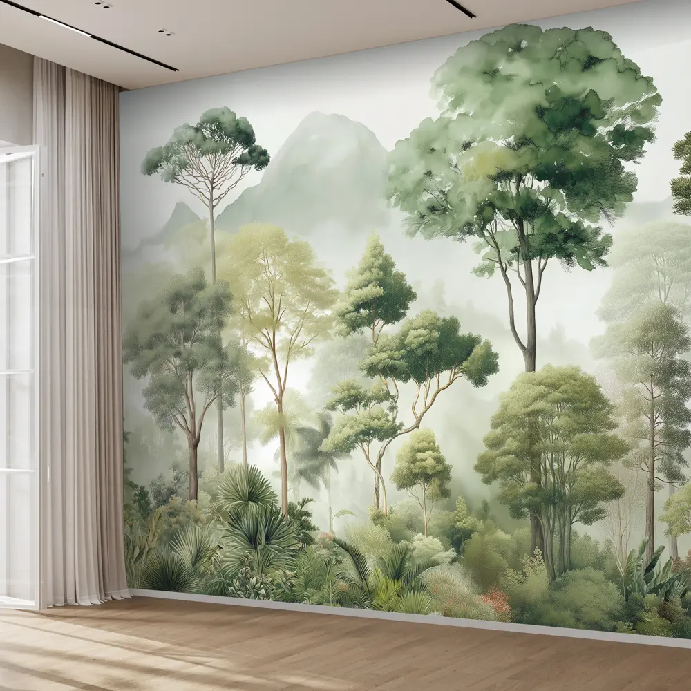 Фото Фотообои флизелиновые Postermarket Туманный лес 400x270 см Фото Фотообои флизелиновые Postermarket Туманный лес 400x270 см