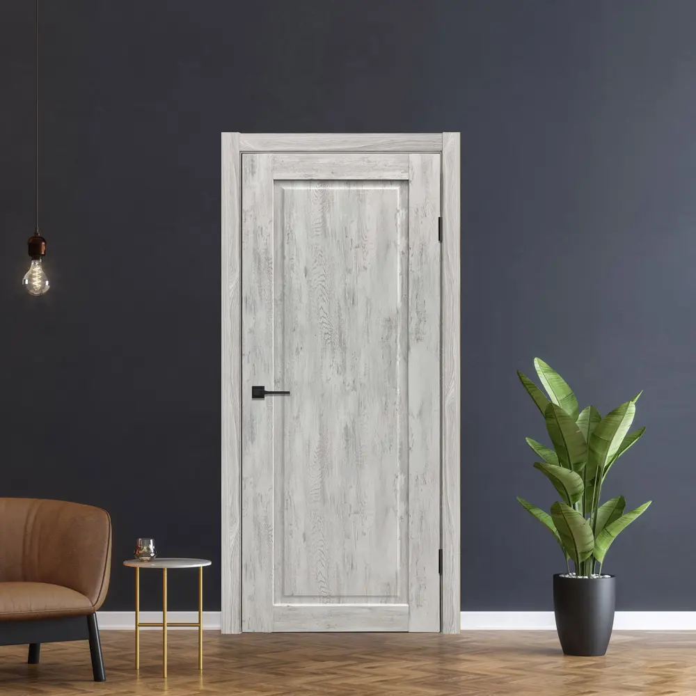 Фото 7 Комплект межкомнатной двери Дверипро Классика 1 глухая 190x60см ПВХ цвет дуб бьянко с коробом и наличниками Фото 7 Комплект межкомнатной двери Дверипро Классика 1 глухая 190x60см ПВХ цвет дуб бьянко с коробом и наличниками