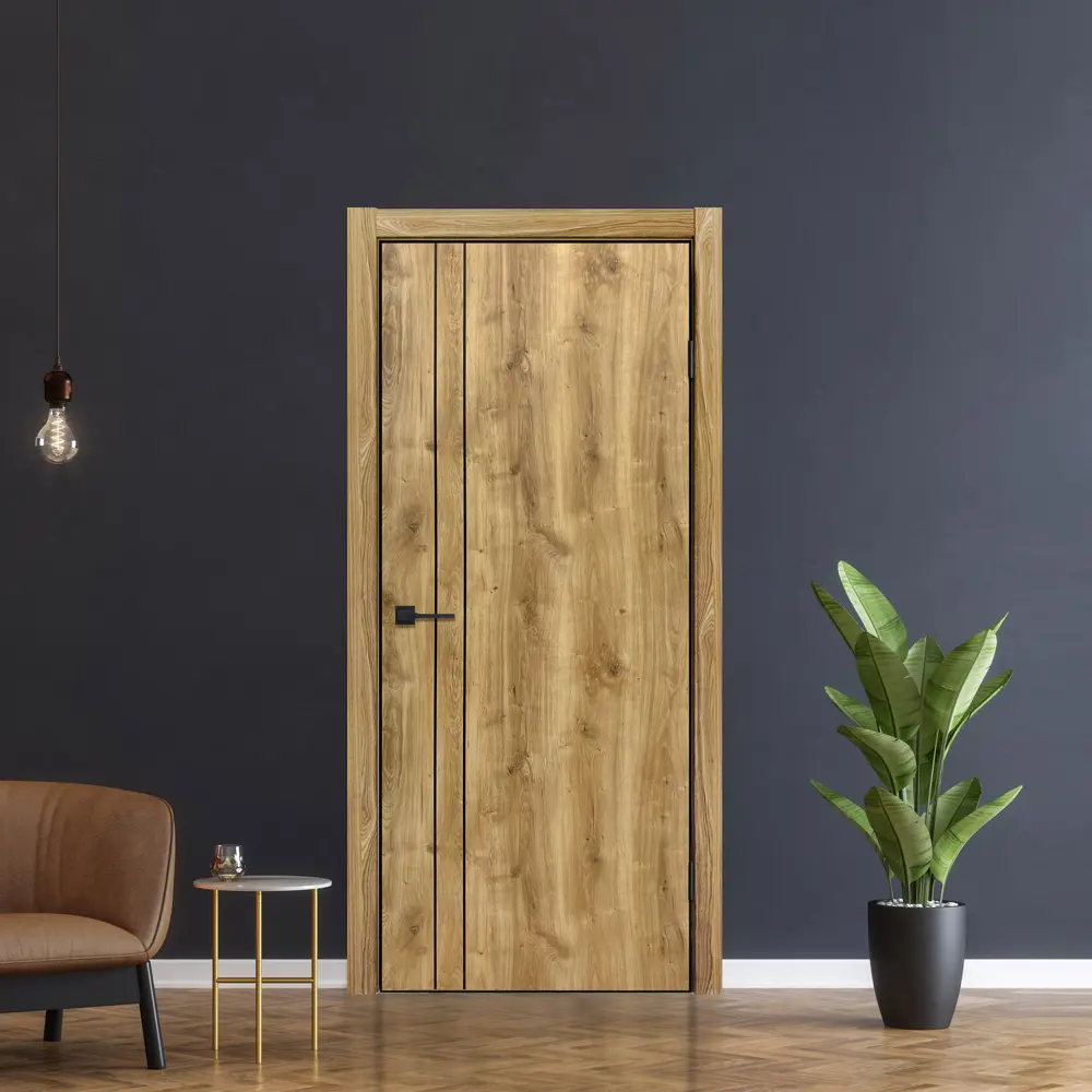 Фото 7 Комплект межкомнатной двери Дверипро Октава 2 глухая 200x80см ПВХ цвет дуб болтон с коробом и наличниками Фото 7 Комплект межкомнатной двери Дверипро Октава 2 глухая 200x80см ПВХ цвет дуб болтон с коробом и наличниками