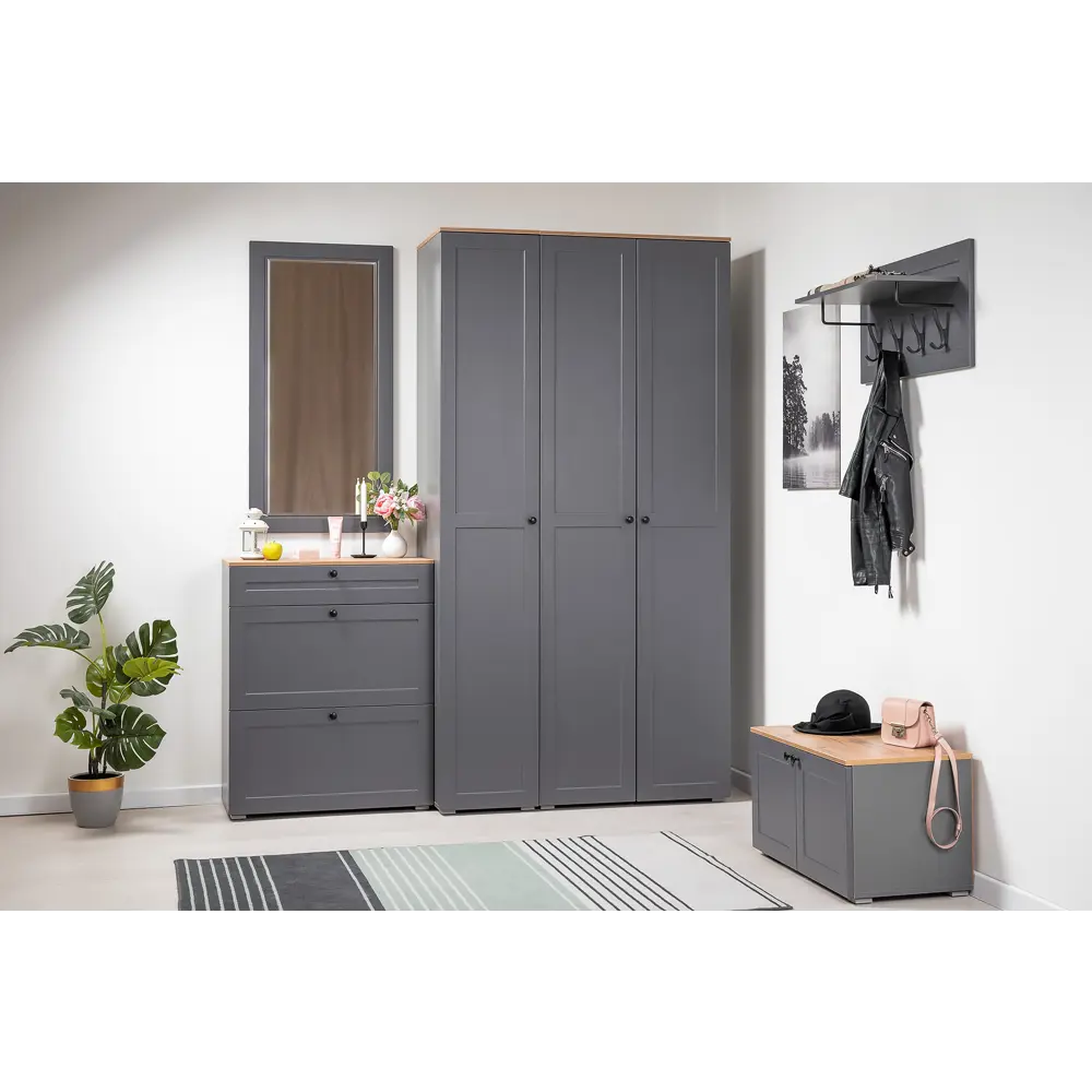 Фото 9 Обувница Mobi Остин 13.257 80x44x42 см 2 полки ЛДСП цвет серый графит/дуб крафт золотой Фото 9 Обувница Mobi Остин 13.257 80x44x42 см 2 полки ЛДСП цвет серый графит/дуб крафт золотой