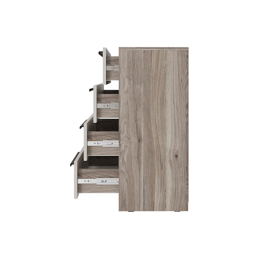 Фото 5 Комод Bts Урбан 4 ящика 90.2х37.2х83.3 см ЛДСП цвет дуб смоки/кашемир Фото 5 Комод Bts Урбан 4 ящика 90.2х37.2х83.3 см ЛДСП цвет дуб смоки/кашемир