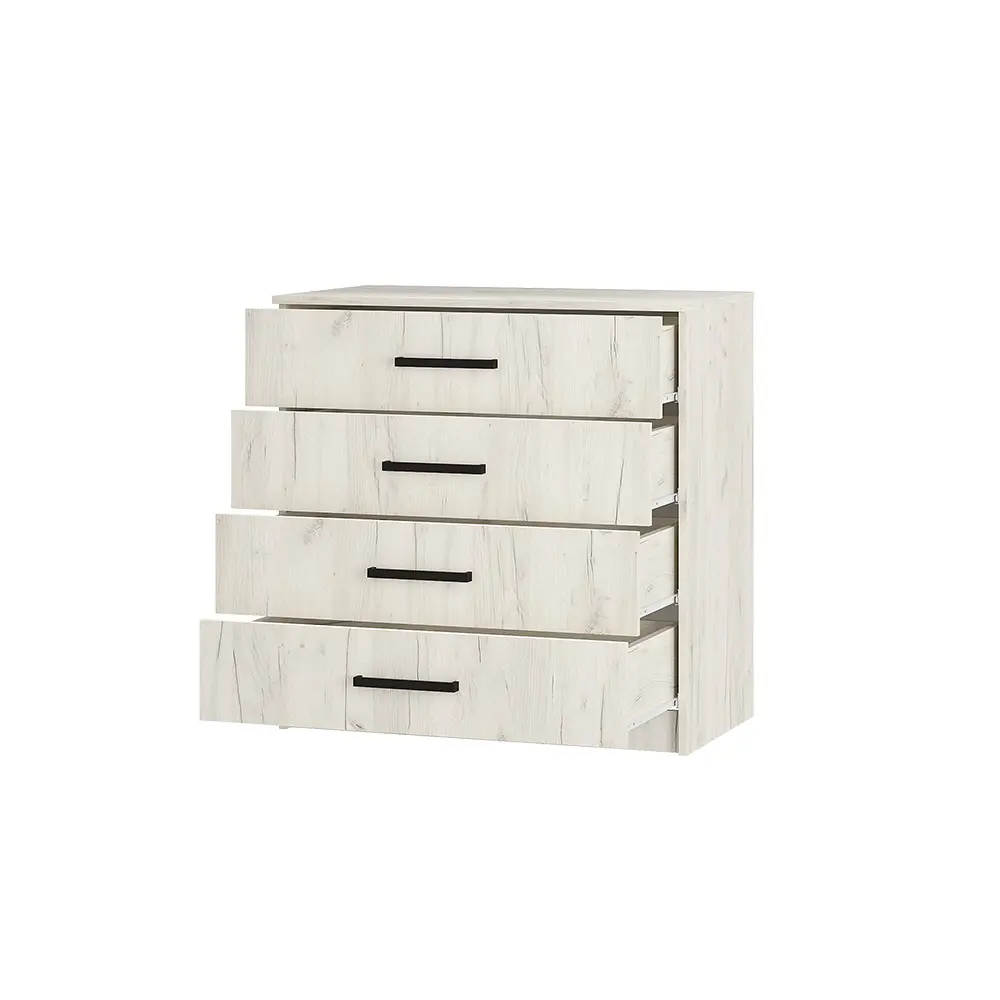 Фото 2 Комод Bts Фиеста 4 ящика 85х50х86.6 см ЛДСП цвет дуб крафт белый Фото 2 Комод Bts Фиеста 4 ящика 85х50х86.6 см ЛДСП цвет дуб крафт белый