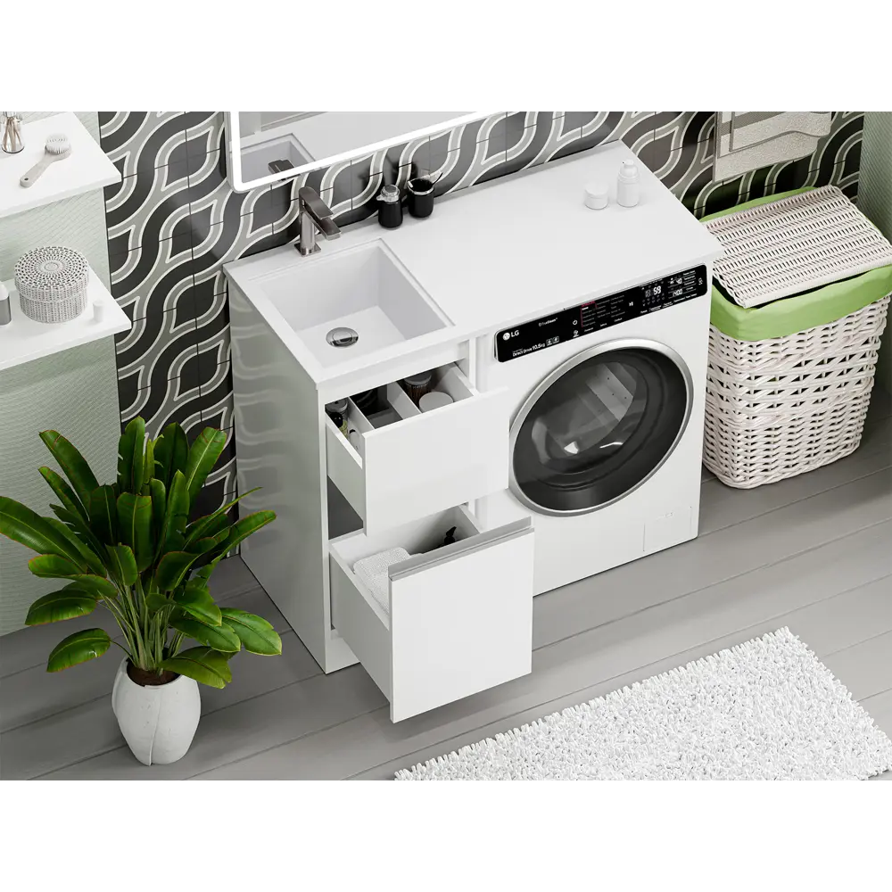 Фото 10 Тумба под раковину напольная Misty П-Инг01040-012Я 39см цвет белый