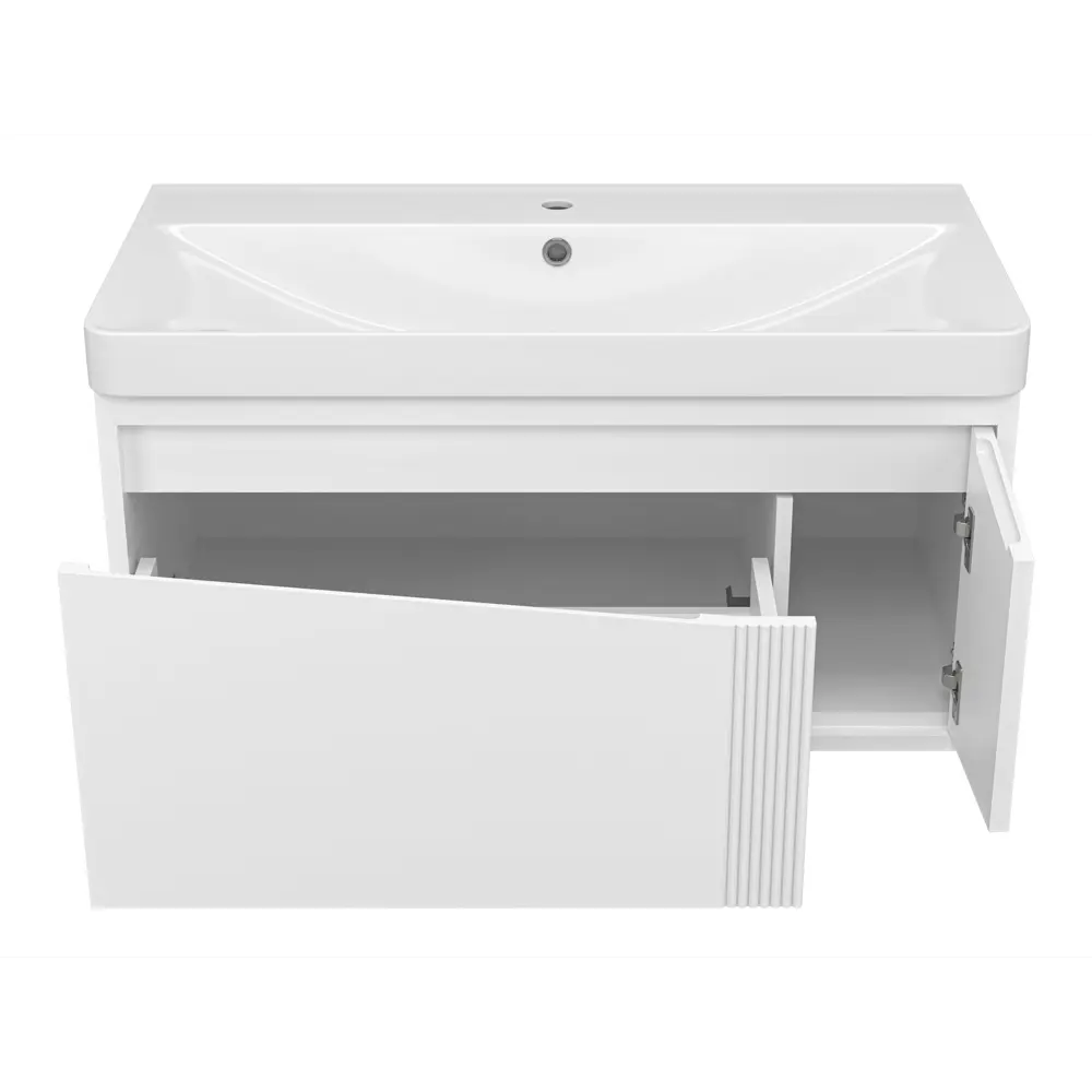 Фото 7 Тумба под раковину подвесная Brevita УТ000025617 89см цвет белый, с раковиной Фото 7 Тумба под раковину подвесная Brevita УТ000025617 89см цвет белый, с раковиной