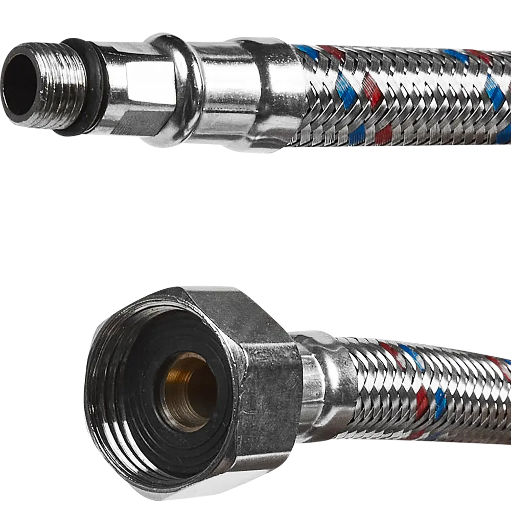 Фото Подводка для смесителя Интерскол 1/2" М10 80 см Фото Подводка для смесителя Интерскол 1/2" М10 80 см