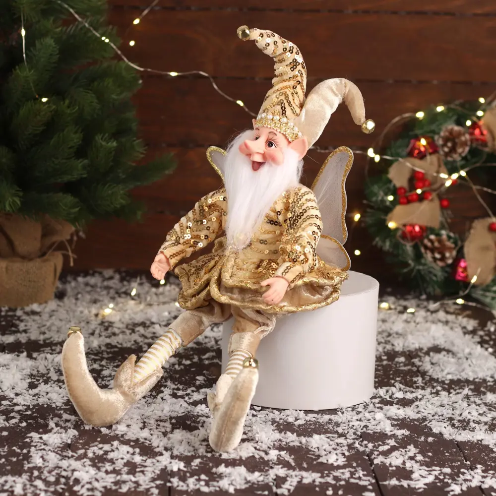 Фото 3 Декоративная фигура Зимнее Волшебство 10495529 Новогодний шут 39x14 см