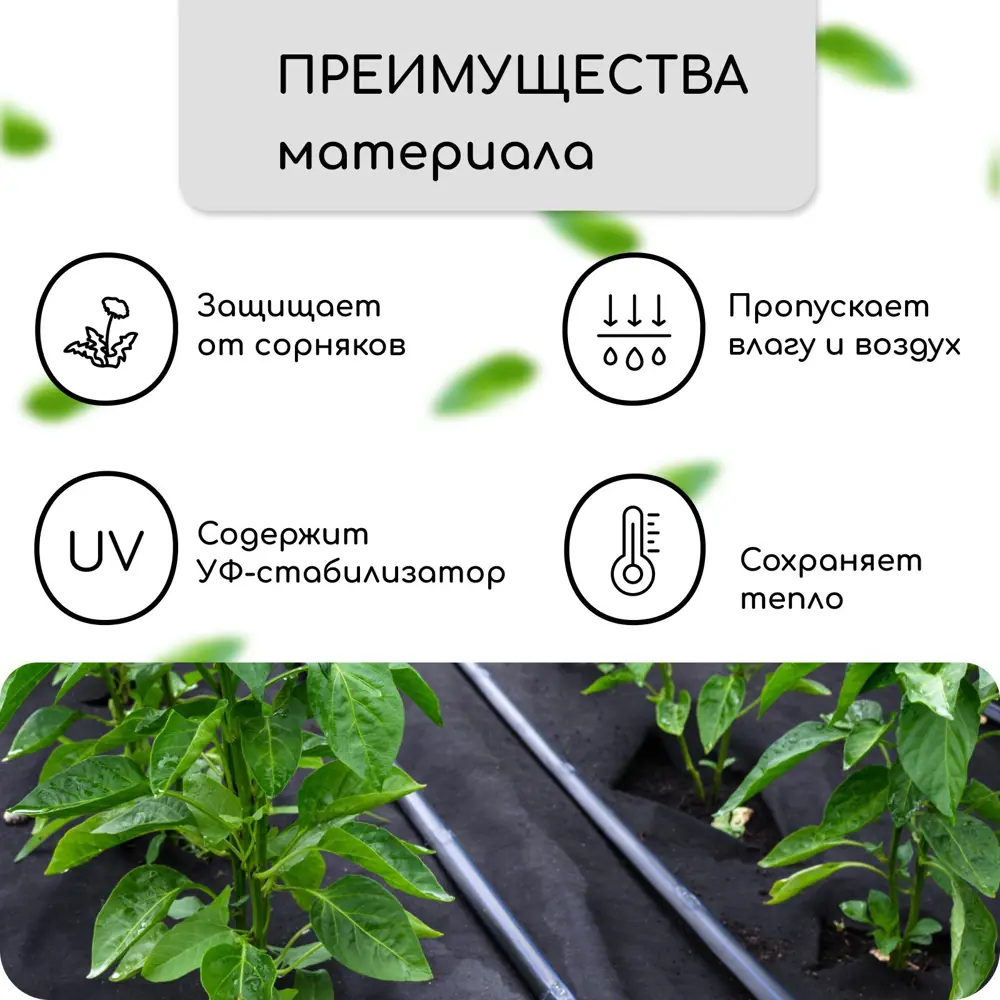 Фото 2 Мульчирующий материал Greengo 1415668 1.6x10 м полипропилен черный