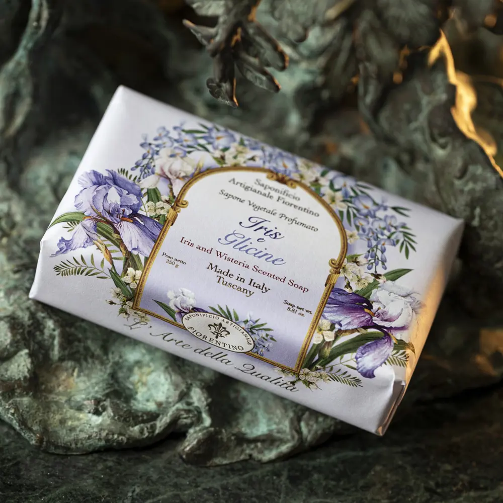 Фото Твердое мыло Saponificio Artigianale SAF ручной работы ирис и глициния 2х250гр