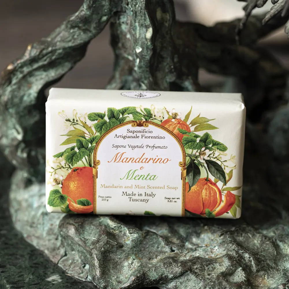 Фото 3 Твердое мыло Saponificio Artigianale SAF ручной работы мандарин и мята 2х250гр