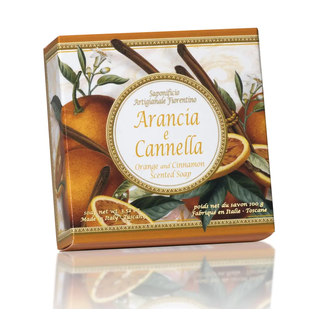 Фото Твердое мыло Saponificio Artigianale SAF ручной работы круглое апельсин и корица 3х100гр