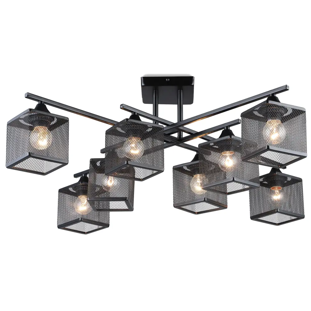 Фото 2 Люстра потолочная Флави SF3398/8C-BK 8 ламп 24 м² цвет черный Фото 2 Люстра потолочная Флави SF3398/8C-BK 8 ламп 24 м² цвет черный