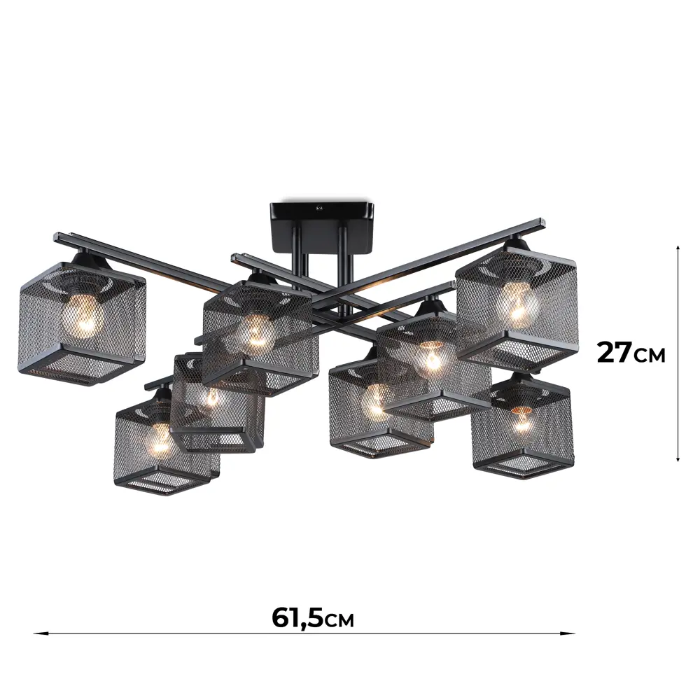 Фото 10 Люстра потолочная Флави SF3398/8C-BK 8 ламп 24 м² цвет черный Фото 10 Люстра потолочная Флави SF3398/8C-BK 8 ламп 24 м² цвет черный