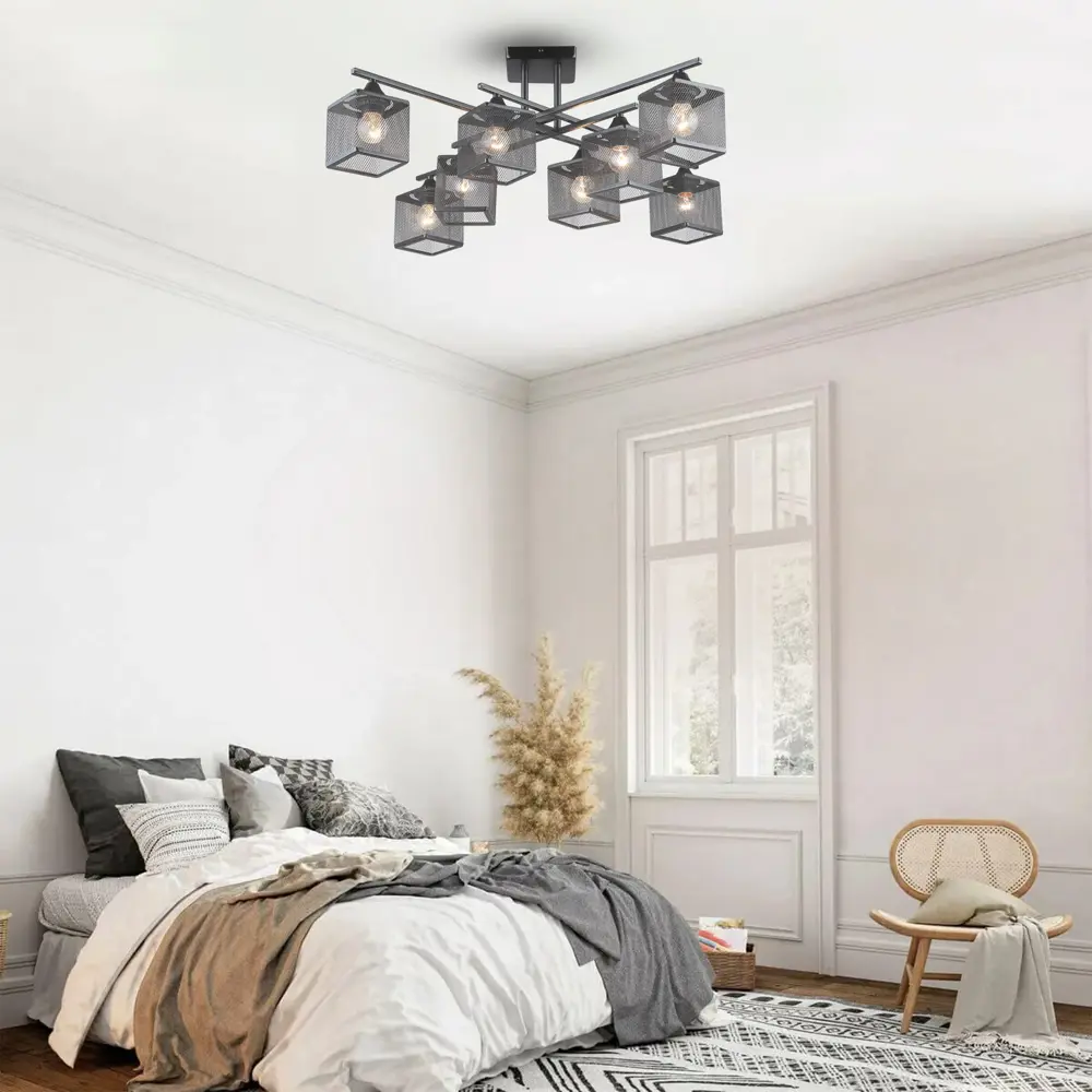 Фото 9 Люстра потолочная Флави SF3398/8C-BK 8 ламп 24 м² цвет черный Фото 9 Люстра потолочная Флави SF3398/8C-BK 8 ламп 24 м² цвет черный