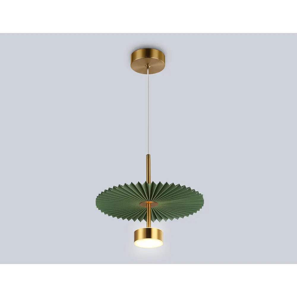 Фото 3 Светильник подвесной светодиодная Ambrella light High light Lh72609* 4 м² желтый свет цвет зеленый/латунь Фото 3 Светильник подвесной светодиодная Ambrella light High light Lh72609* 4 м² желтый свет цвет зеленый/латунь