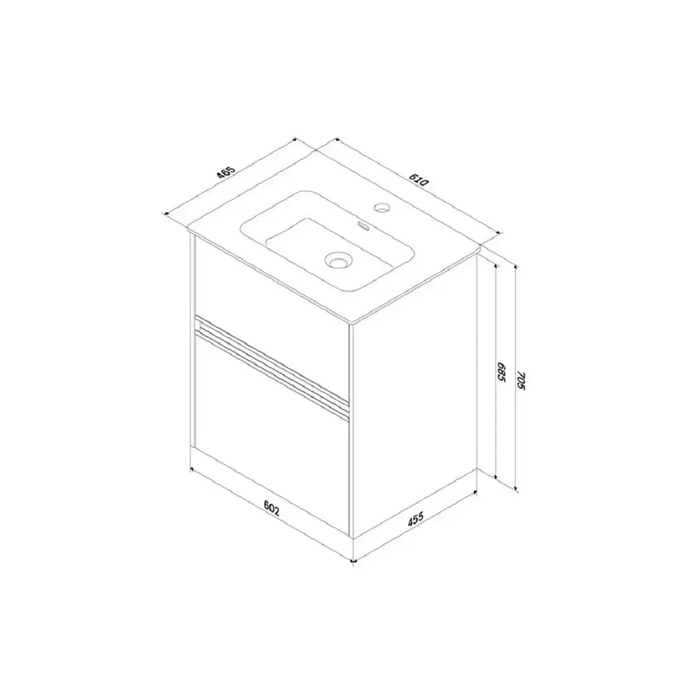 Фото 9 Тумба под раковину подвесная Am.pm M7B-FUX0602OF-WCC0602WG 61см цвет дерево, с раковиной