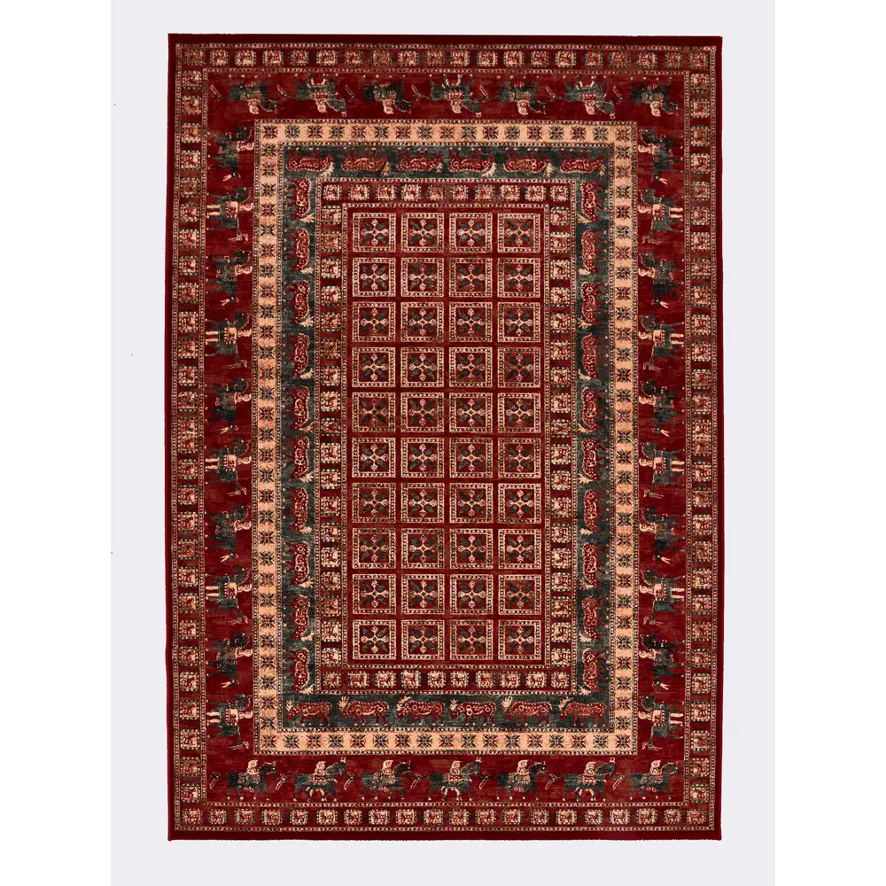 Фото Ковер Kashqai 120x170 см шерсть 4301300 цвет красный Фото Ковер Kashqai 120x170 см шерсть 4301300 цвет красный