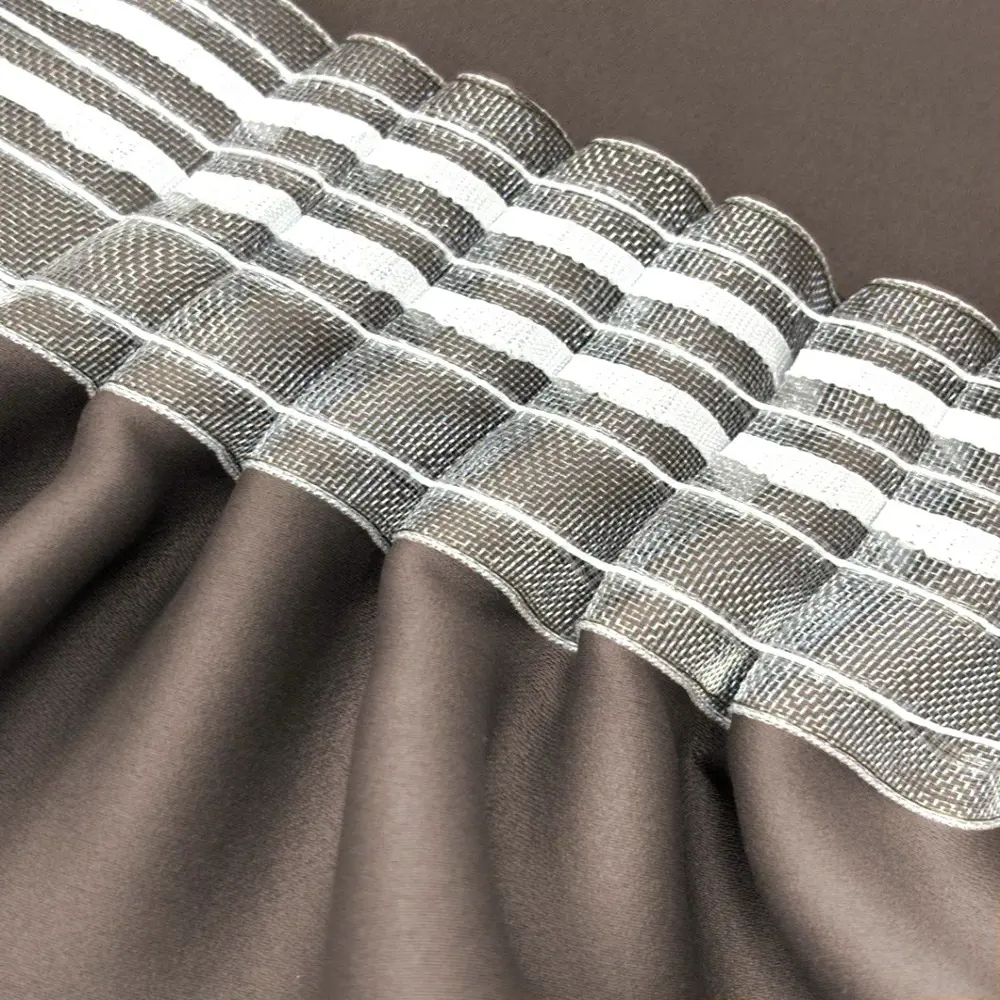 Фото 7 Комплект штор Костромской текстиль Блэкаут 00-00805434 на шторной ленте 260x300 см цвет бежевый