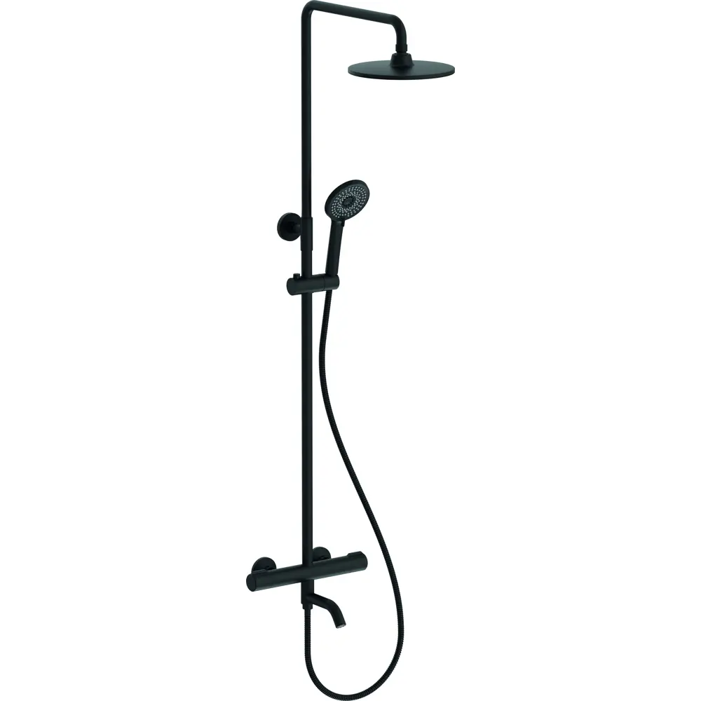 Фото Душевая система KONSENSA Терни с термостатом цвет черный