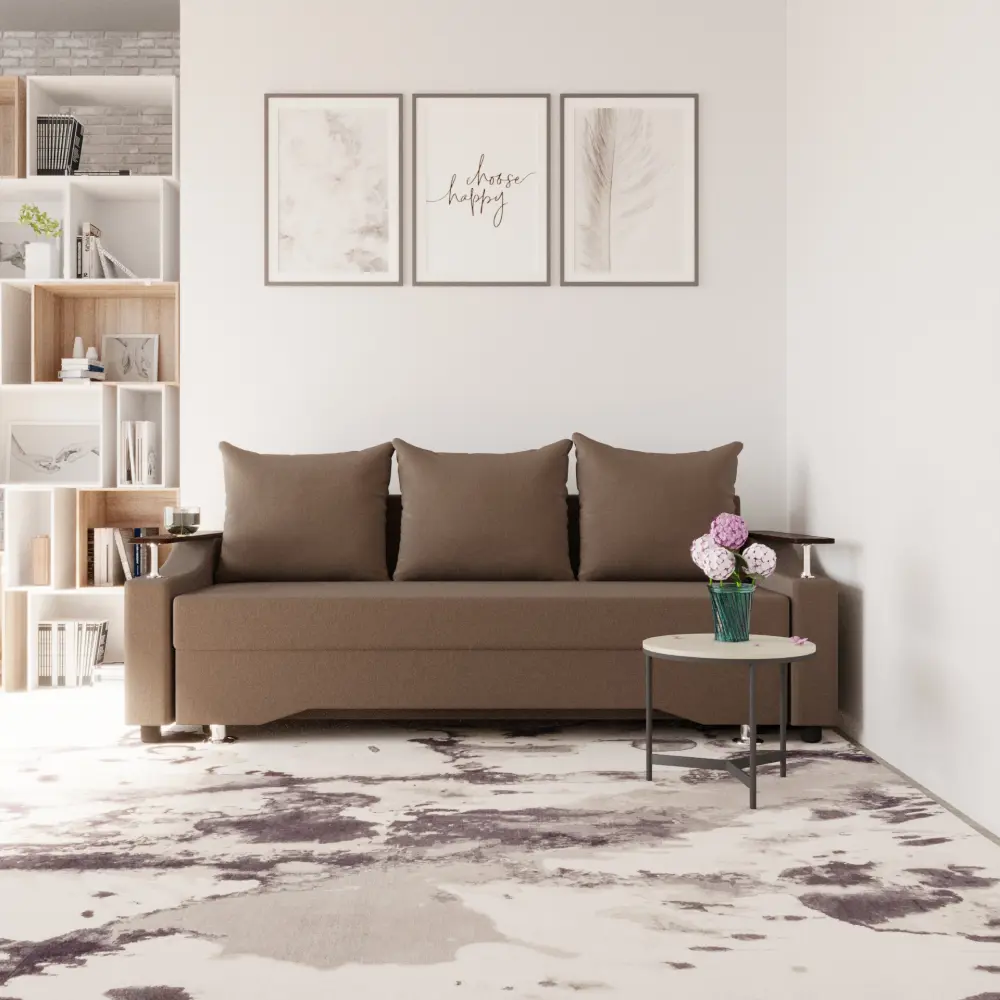 Фото Диван прямой Золотое руно Квадро 1 ППУ Квест-33 92x78x76 см ткань цвет шоколадный Фото Диван прямой Золотое руно Квадро 1 ППУ Квест-33 92x78x76 см ткань цвет шоколадный