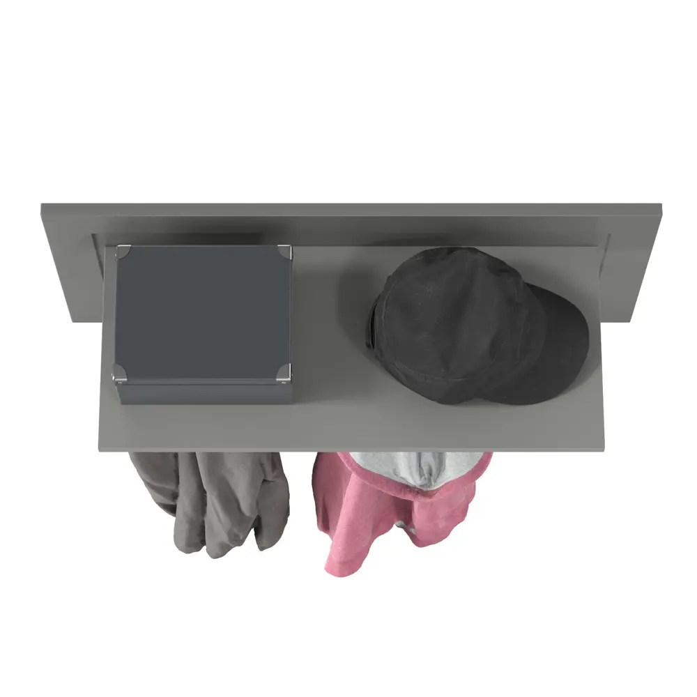 Фото 2 Вешалка настенная Остин 15.12 4 крючка 80x40x30 см цвет серый графит