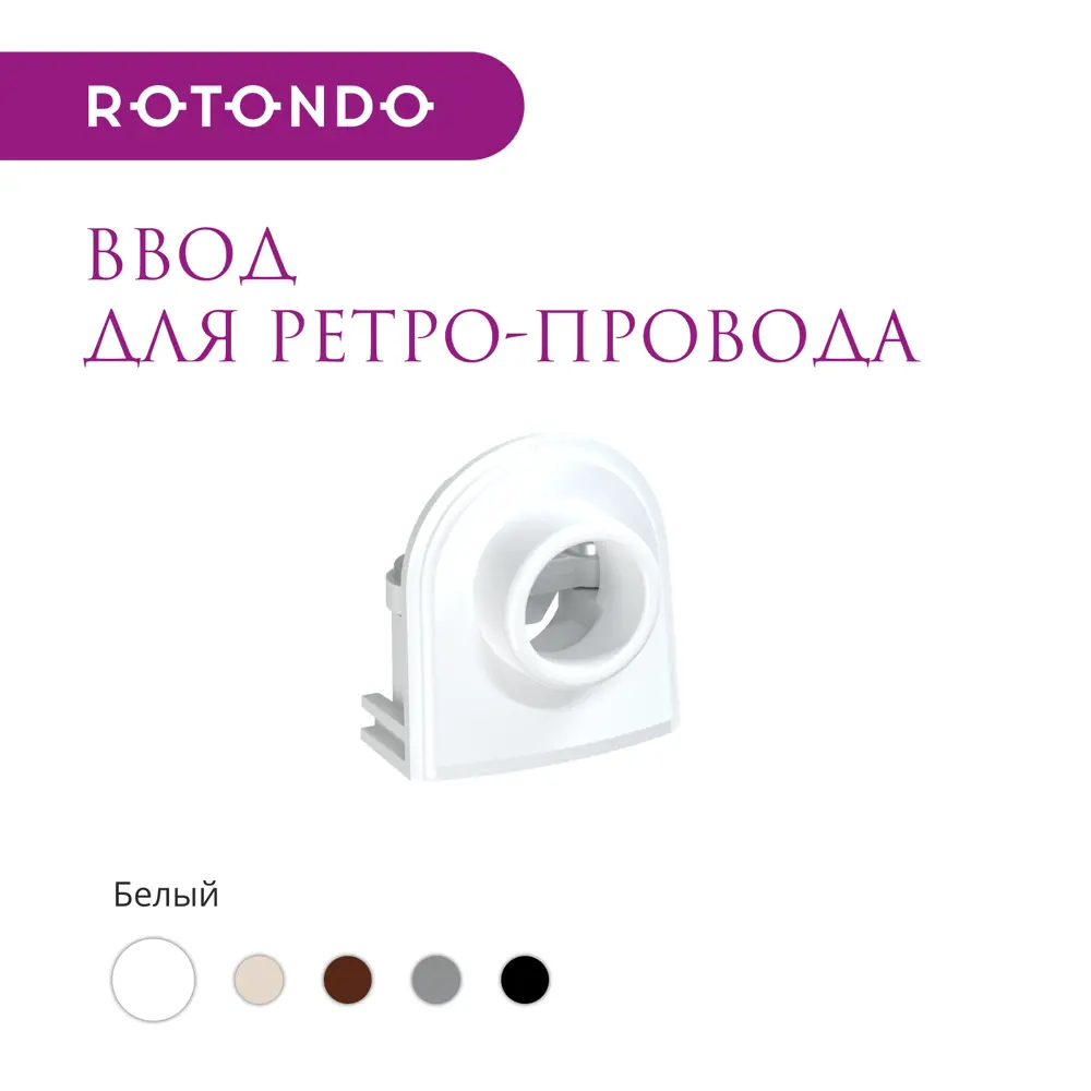 Фото 2 Ввод OneKeyElectro Rotondo для ретро-провода Retro Electro цвет белый 4 шт. Фото 2 Ввод OneKeyElectro Rotondo для ретро-провода Retro Electro цвет белый 4 шт.
