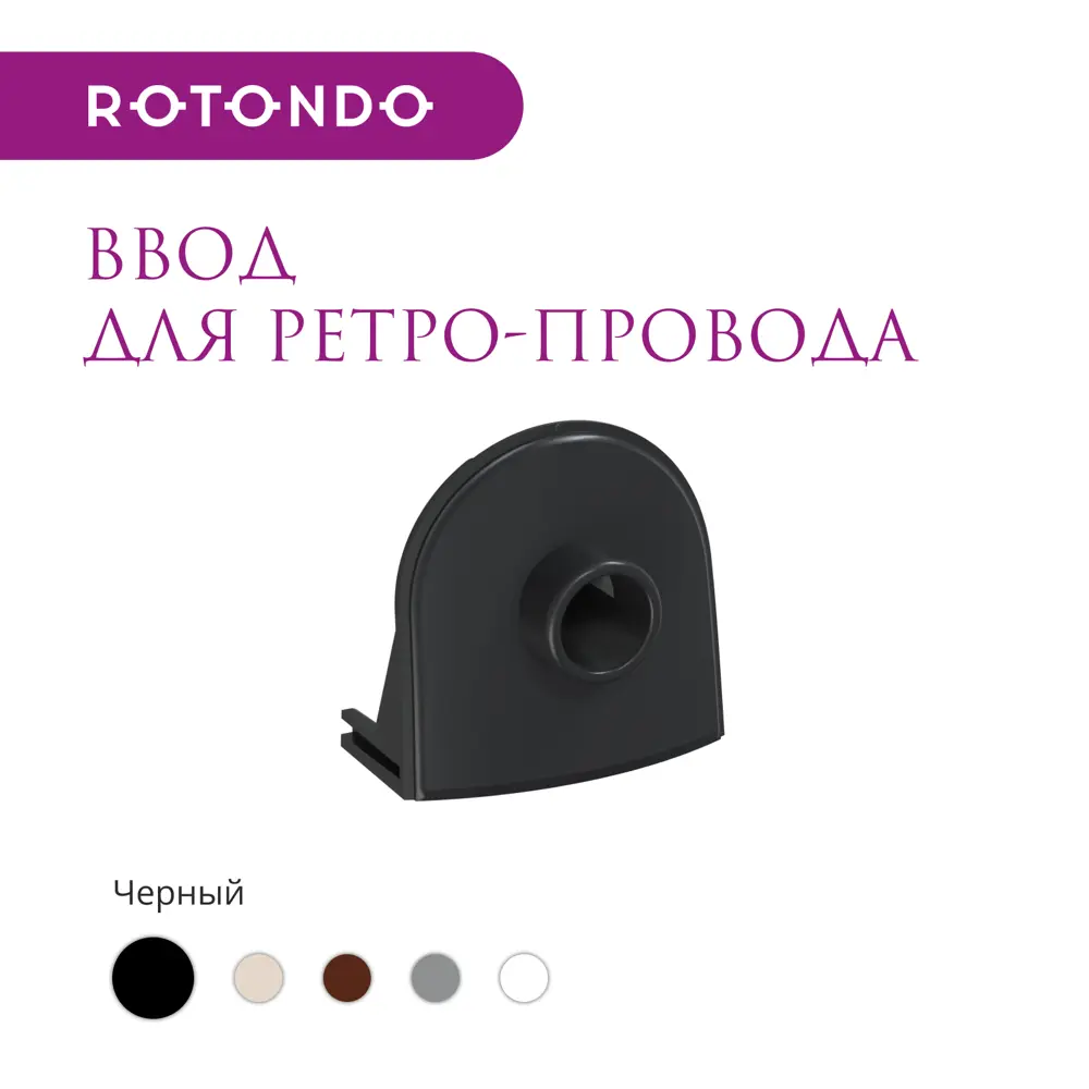 Фото 2 Ввод в распределительную коробку OneKeyElectro Rotondo для ретро-провода Retro Electro цвет черный 4 шт. Фото 2 Ввод в распределительную коробку OneKeyElectro Rotondo для ретро-провода Retro Electro цвет черный 4 шт.