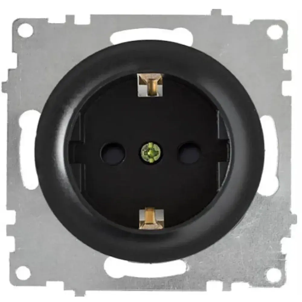 Фото Розетка встраиваемая Onekeyelectro Florence 2172810 с заземлением цвет черный Фото Розетка встраиваемая Onekeyelectro Florence 2172810 с заземлением цвет черный