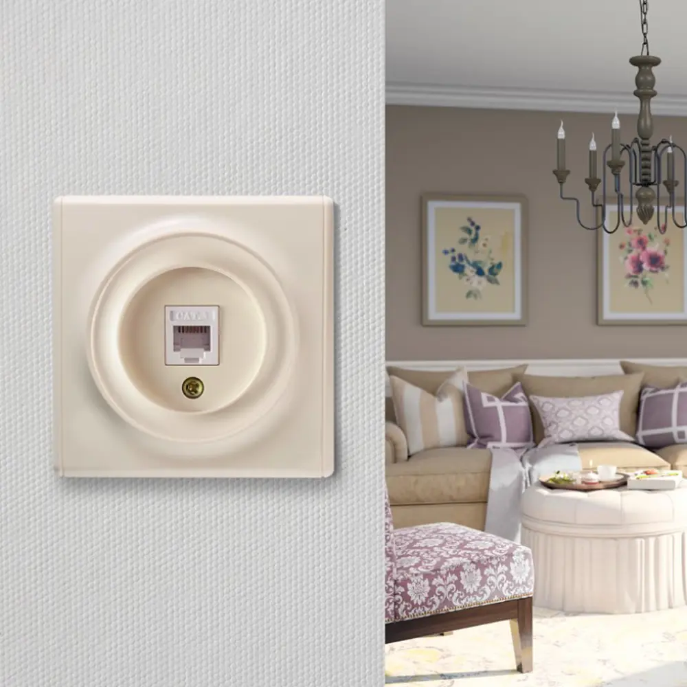 Фото 2 Розетка телефонная встраиваемая Onekeyelectro Florence 2172792 с заземлением цвет бежевый Фото 2 Розетка телефонная встраиваемая Onekeyelectro Florence 2172792 с заземлением цвет бежевый